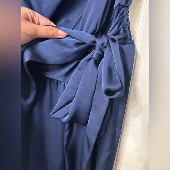 Ramy Brook Bree Strapless Silk Jumpsuit Navy Blue Size Large NWT 🆕 - Picture 5 of 13